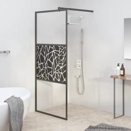 Ścianka prysznicowa, 80x195 cm, szkło ESG, wzór kamieni, czarny