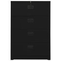 Szafka kartotekowa, czarna, 90x46x134 cm, stalowa