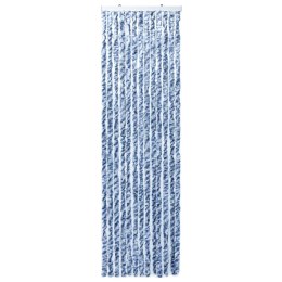 Zasłona przeciwko owadom, niebiesko-biała, 56x200 cm, szenil