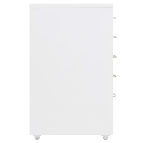 Mobilna szafka kartotekowa, biała, 28x41x69 cm, metalowa