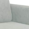Sofa 2-osobowa, jasnoszara, 140 cm, tapicerowana aksamitem