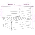 Ogrodowe sofy narożne, 2 szt., 70x70x67 cm, lite drewno sosnowe