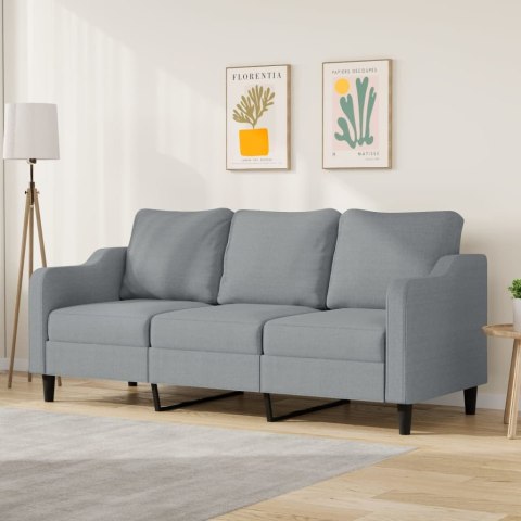 Sofa 3-osobowa, jasnoszara, 180 cm, tapicerowana tkaniną