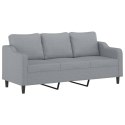 Sofa 3-osobowa, jasnoszara, 180 cm, tapicerowana tkaniną