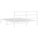 Metalowa rama łóżka z wezgłowiem, biała, 150x200 cm