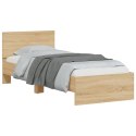 Rama łóżka z wezgłowiem, dąb sonoma, 90x190 cm