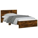 Rama łóżka z wezgłowiem, przydymiony dąb, 100x200 cm