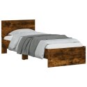 Rama łóżka z wezgłowiem, przydymiony dąb, 90x190 cm