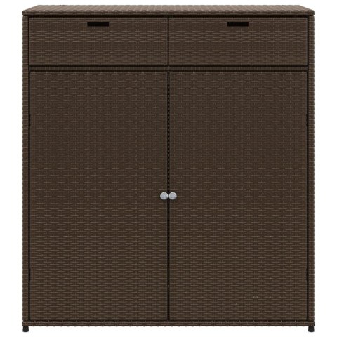 Szafka ogrodowa, brązowa, 105x55x113 cm, polirattan