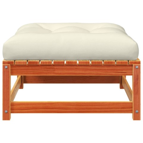 Podnóżki ogrodowe z poduszkami, 2 szt., woskowy brąz, sosnowe