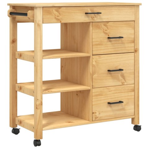 Wózek kuchenny MONZA, 84x40x90 cm, lite drewno sosnowe Wózek kuchenny MONZA, 84x40x90 cm, lite drewno sosnowe