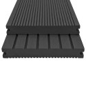 Deski tarasowe z litego WPC z akcesoriami, 10 m², 2,2 m, czarne