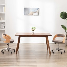 Obrotowe krzesło biurowe, taupe, gięte drewno i tkanina