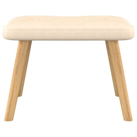 Fotel bujany z podnóżkiem, kremowy, obity tkaniną