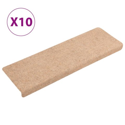 Nakładki na schody, 10 szt., brązowe, 65x21x4 cm