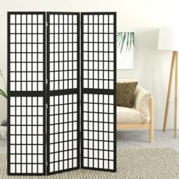 Składany parawan 3-panelowy, styl japoński, 120x170 cm, czarny