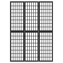 Składany parawan 3-panelowy, styl japoński, 120x170 cm, czarny
