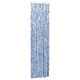 Zasłona na owady, niebieski, szarość i biel, 56x185 cm, szenil