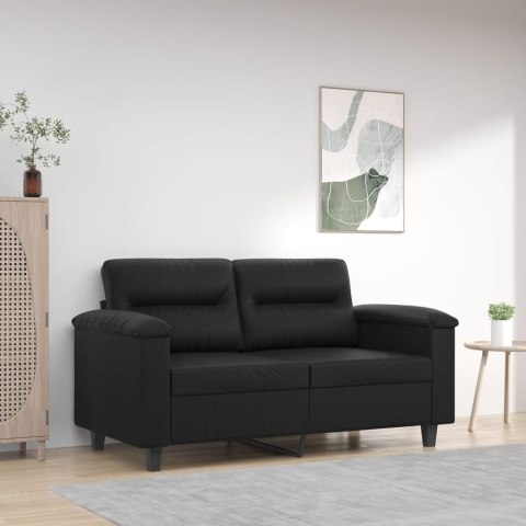 2-osobowa sofa, czarna, 120 cm, sztuczna skóra