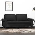 2-osobowa sofa, czarna, 140 cm, sztuczna skóra