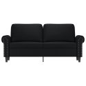 2-osobowa sofa, czarna, 140 cm, sztuczna skóra