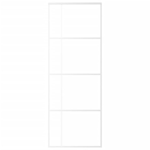 Drzwi przesuwne, szkło ESG i aluminium, 76x205 cm, białe