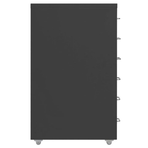 Mobilna szafka kartotekowa, antracytowa, 28x41x69 cm, metalowa