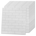 Panele 3D z imitacją cegły, samoprzylepne, 40 szt., białe
