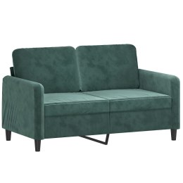 Sofa 2-osobowa, ciemnozielona, 120 cm, tapicerowana aksamitem