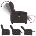 Elektryczny fotel rozkładany, ciemny brąz, skóra naturalna