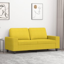 Sofa 2-osobowa, jasnożółta, 140 cm, tapicerowana tkaniną