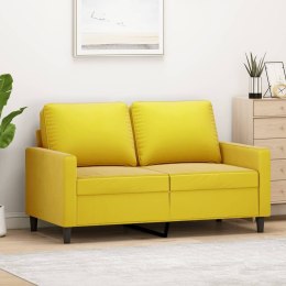 Sofa 2-osobowa, żółta, 120 cm, tapicerowana aksamitem