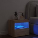 Szafka nocna z oświetleniem LED, dąb sonoma, 50x40x45 cm