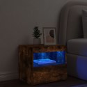 Szafka nocna z oświetleniem LED, przydymiony dąb, 50x40x45 cm