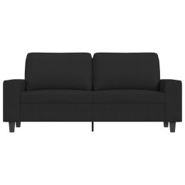 Sofa 2-osobowa, czarna, 140 cm, tapicerowana tkaniną