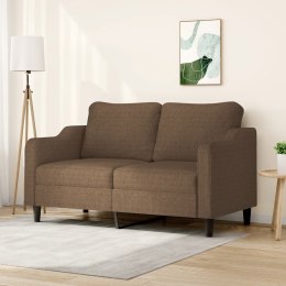 Sofa 2-osobowa, brązowa, 140 cm, tapicerowana tkaniną