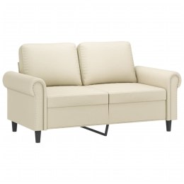 2-osobowa sofa, kremowy, 120 cm, sztuczna skóra