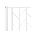 Metalowa rama łóżka z wezgłowiem i zanóżkiem, biała, 140x190 cm