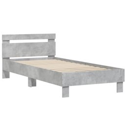 Rama łóżka z wezgłowiem, szarość betonu, 90x200 cm