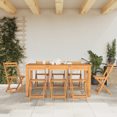 Składane krzesła bistro, 8 szt., lite drewno akacjowe