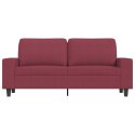 Sofa 2-osobowa, winna czerwień, 140 cm, tapicerowana tkaniną