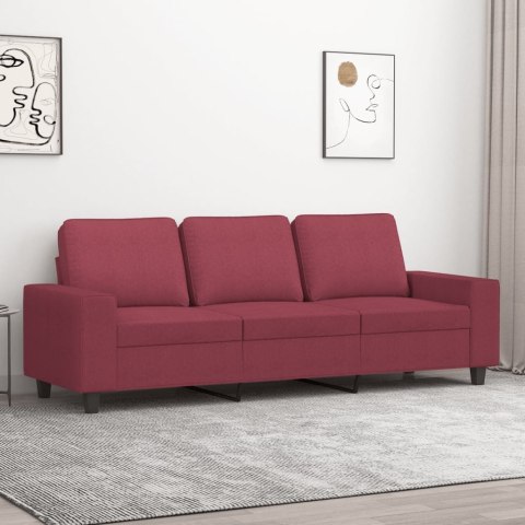 Sofa 3-osobowa, winna czerwień, 180 cm,tapicerowana tkaniną