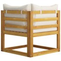 4-osobowa sofa ogrodowa z kremowymi poduszkami, drewno akacjowe