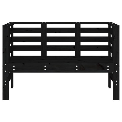 Ławka ogrodowa, czarna, 111,5x53x71 cm, lite drewno sosnowe