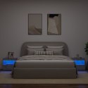 Szafki nocne z LED, 2 szt., szarość betonu, 50x40x45 cm