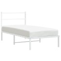 Metalowa rama łóżka z wezgłowiem, biała, 90x200 cm