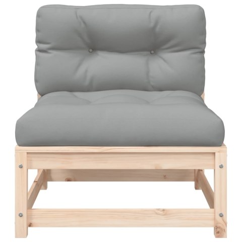 Ogrodowa sofa bez podłokietników, z poduszkami, drewno sosnowe