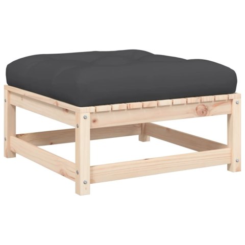 Podnóżki ogrodowe z poduszkami, 2 szt., lite drewno sosnowe