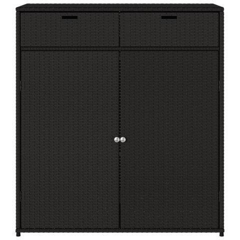 Szafka ogrodowa, czarna, 105x55x113 cm, polirattan