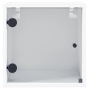Szafka nocna ze szklanymi drzwiami, biała, 35x37x35 cm